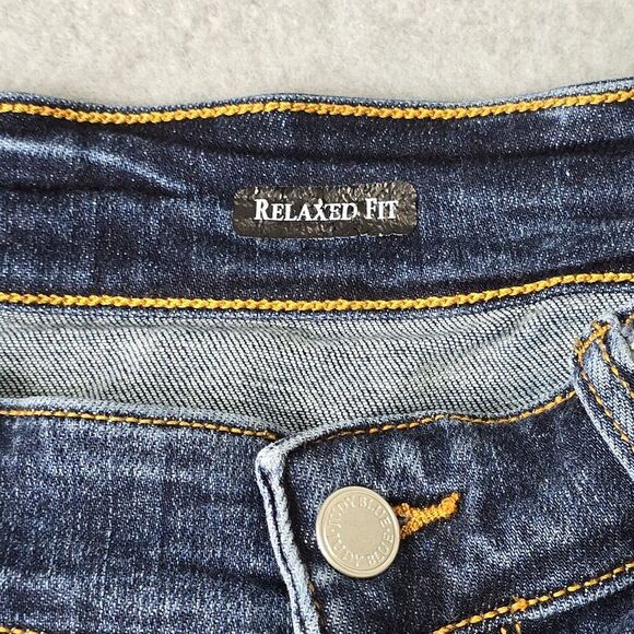 Judy Blue Women's Jeans Size 18 Blue Dark Wash Relaxed Fit Distressed Raw Hems - Picture 11 of 13